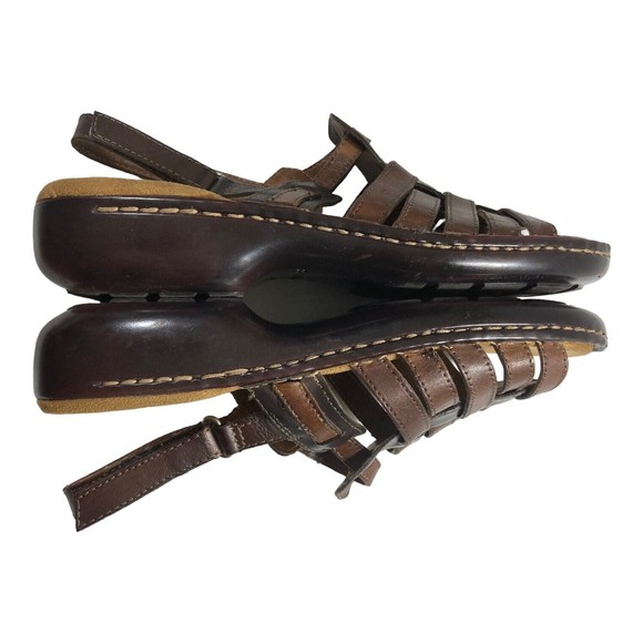 Naturalizer Pompano Women's 10N Brown Leather Slingback Sandals Shoes - Picture 5 of 10